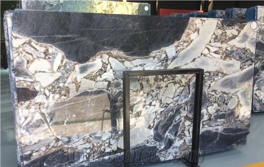 Silver Blue Dark Color Big Slab Polished New Marble Cheap Price,Natural Luxury Interial Project Decorative Stone