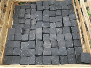 China Zhangpu Black Basalt Natural Split Cobble Cubes Stones Paving Sets, Exterior Cobble Pattern for Walkway/Driveway/Outdoor Paving