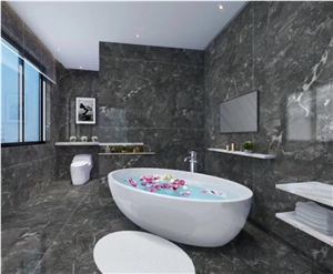 Chinese Romantic Grey Marble Polished Slabs Tiles Cut to Size Hotel Floor Wall 