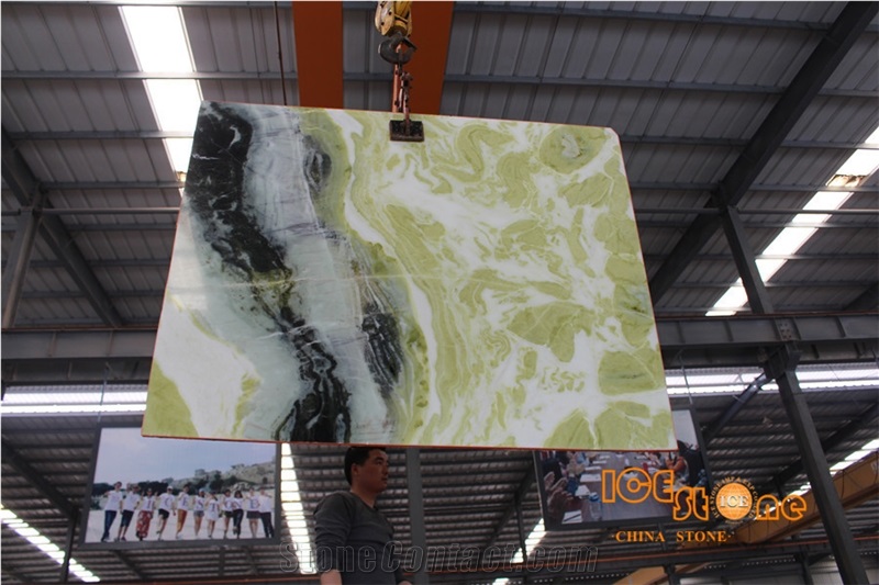 China Dreaming Green Polished Marble Tiles & Slabs/Chinese Luxury Polish Wall Covering/Bookmatch