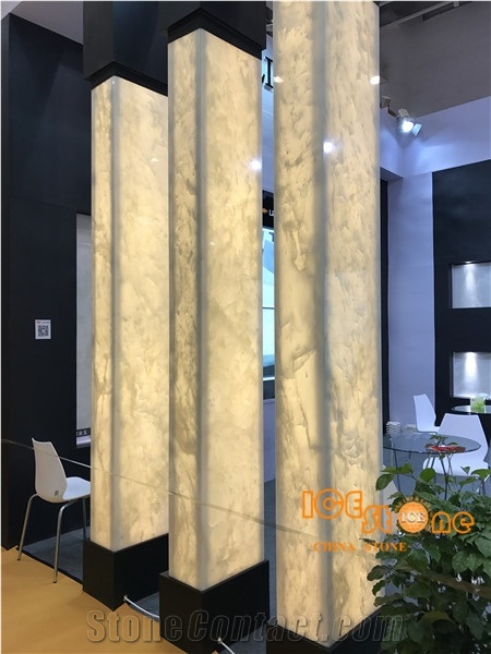 China Factory New Polished Pure Royal White Transparency Crystal Onyx Slabs Tiles; White Jade Stones Materials for Wall Covering; Own Quarry