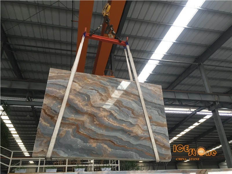 China Monet Sky Slabs&Tiles,Chinese Multicolor Marble,Nice Decorated Stone,Big Gang Saw Slab in Large Stock and Cheap Price,Own Warehouse & Block Yard