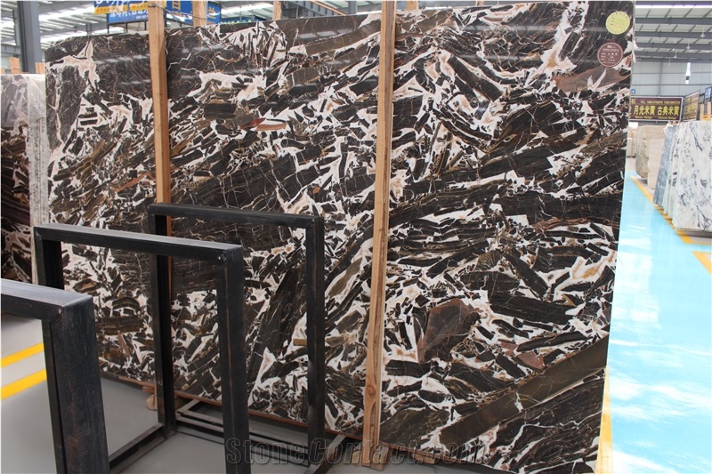China Polished Brown Marble Slabs, Cheap Kylin Marble Floor Tiles, Chinese Natural Stone