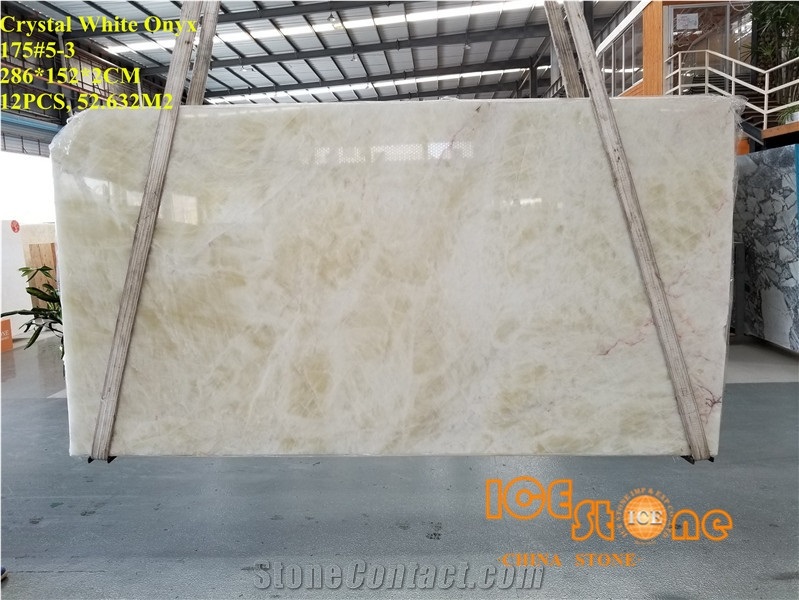 China Polished Crystal Whtie Onyx Tiles & Slabs/Chinese Floor Wall Covering/Stone Flooring/Pattern/Transprancy/Light Through/Special