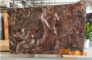 China Polished Louis Agate Venice Red Marble Tiles & Slabs/Chinese Natural Inness/Bookmatch Tv Set Wall/Floor Covering/Opus Pattern/Jumbo/ Project