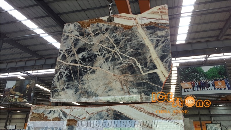 Chinese Black Jungle Forest White Vein Marble Slabs & Tiles; China Colorful Natural Block; Factory Polished; Backround Tv Set Wall Floor Covering