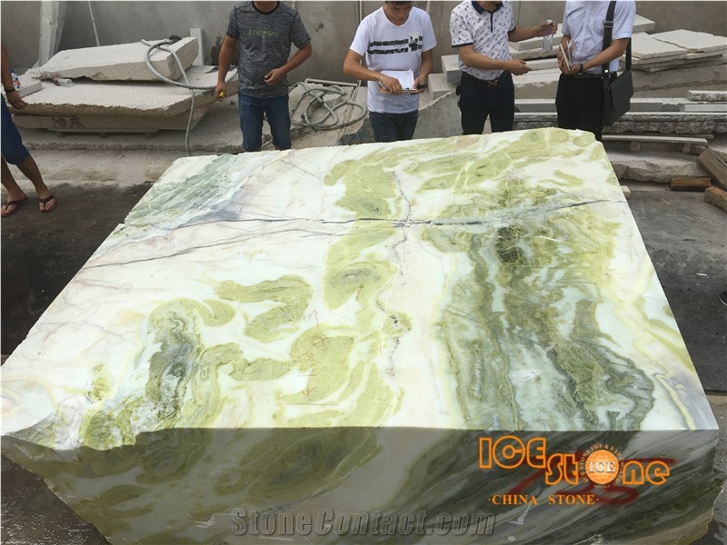 Chinese Dreaming Green Marble Blocks/China White & Green/Suitable for Project and Luxury Decoration