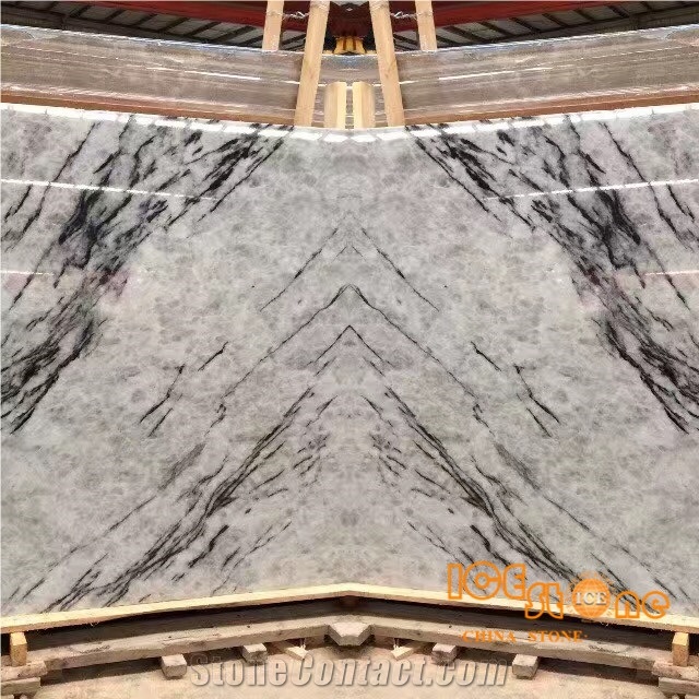 Chinese Ice Flower White Marble,Ice Flower Jade ,Ice White Marble,Milan Ice Jade Marble,China Crystal White Marble,Own Factory Warehouse,Bookmatch