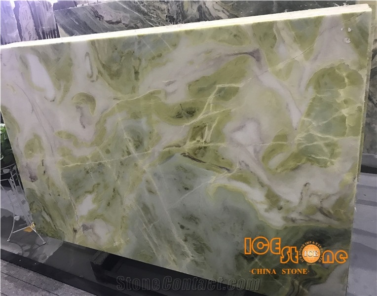 Dreaming Green Marble Slabs and Tiles Green and White Natural Stone Wall Cladding,A Grade Natural Stone,Own Factory and Quarry Owner