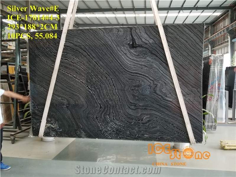 Silver Wave/Kenya Black Marble/China Polished Slabs/Tiles/Cut to Size/Natural Stone Products/Floor/Wall Covering/Cladding/Bookmatch/Own Quarry