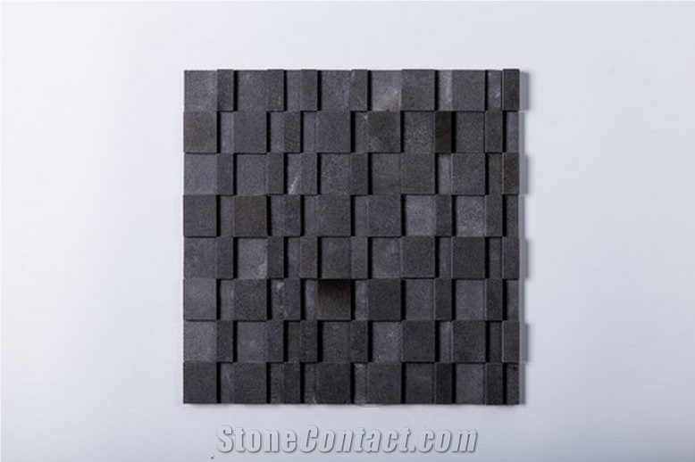 China Black Hainan Basalt Mosaic Hexagon Basketweave