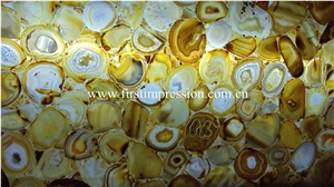 Chinese Gemstone Slabs & Tiles/ Luxury Interior Decorative Yellow Agate Backlit Semiprecious Stone/ Semi Precious Stone Wall & Foor Covering