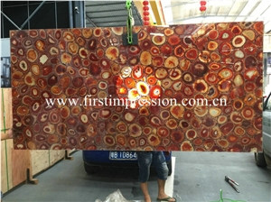 Hot Red Agate Gemstone Big Slabs & Tiles/ Customized & Wall/ Floor Covering/ Interior Decoration Dark Red Semi Precious Stone Panels/ Ruby Stone Slab
