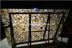 Hot Sale Gemstone Slabs & Tiles/ Luxury Interior Decorative Yellow Agate Backlit Semiprecious Stone/ Semi Precious Stone Wall & Foor Covering