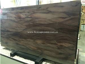 Natural Quartzite/ Wild Sea/ Red Colinas/ Polished/ for Countertops/ Mosaic/ Exterior - Interior Wall and Floor Applications