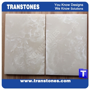 Artificial Milk White Onyx Stone Translucent Hot Design for Hotel Reception Table Office Decoration