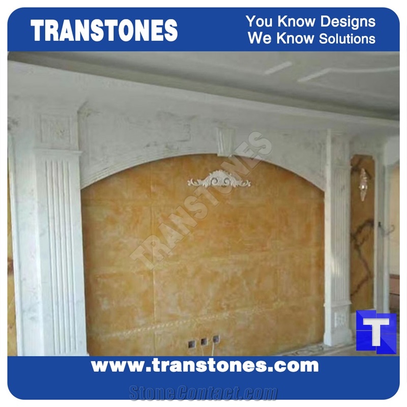 Hot Color Alabaster Sheet Artificial Resin Walling Tiles Customized Transtones for Building Materials