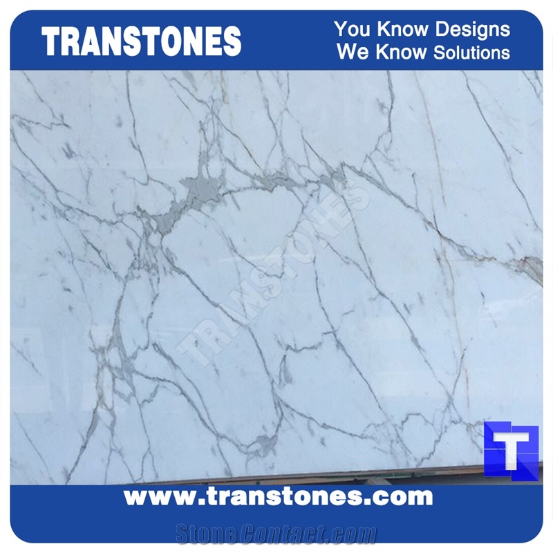 White Natural Marble Italy Calacatta Marble Slabs for Interior Wall & Floor Covering