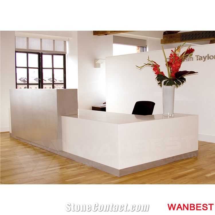 China Factory Customized Artificial Stone Marble L Shape Office