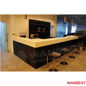 Commercial Artificial Stone Night Club Wine Bar Table Reception Counter with Chair