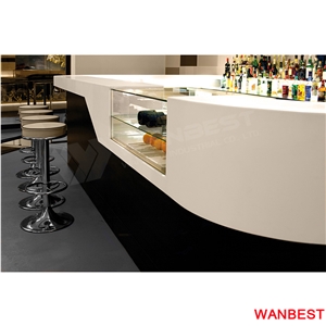 High Gloss Custom Made Marble Top Acrylic Restaurant Bistro Sushi Juice Coffee Pub Club Wine Bar Reception Counter Drinking Table with Chairs