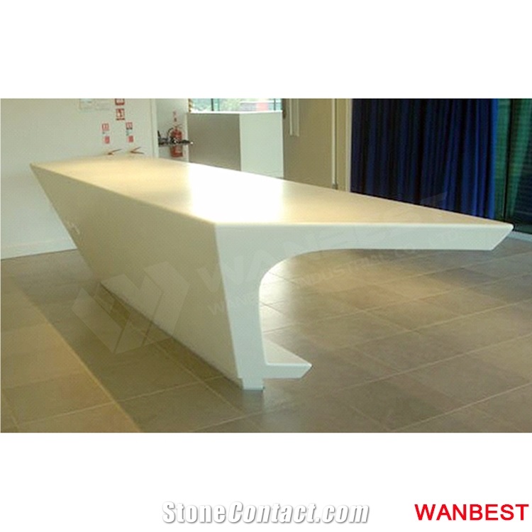 Hot Sale Curved Marble Solid Surface White Small Office Clinic Spa