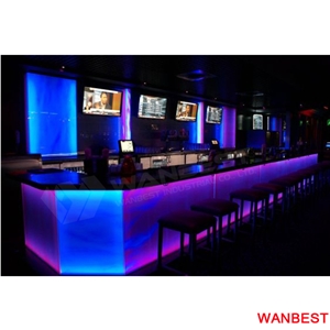 Luxury Modern Black Artificial Stone Marble Wine Lighted Led Mobile Night Club Restaurant Cafe Pub Bar Cocktail Reception Counter Cashier Desk