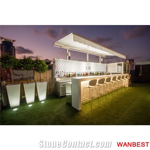 Modern Acrylic Artificial Stone White Outdoor Illuminated Led