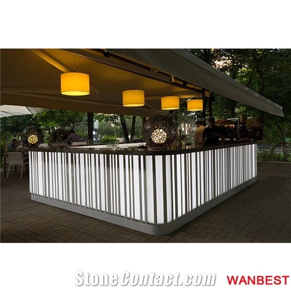 Modern Acrylic Artificial Stone White Outdoor Illuminated Led