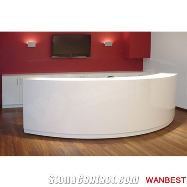 Unique Design Red Acrylic Solid Surface Circle Round Beauty Salon