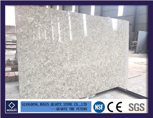 Artificial Quartz Stone Bs4103 Super White Solid Surfaces Polished Slabs & Tiles Engineered Stone for Kitchen Bathroom
