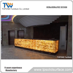 China Factory Supply Artificial Marble Stone Bar Counter Tops, Interior Stone Acrylic Solid Surface Night Club Bar Table Tops,Hotel Bar Desk Tops Oem