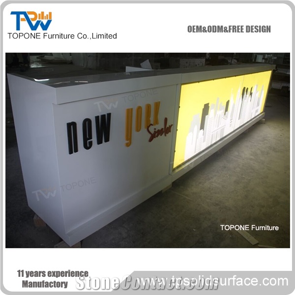 Customized Size Available Corian Marble Night Club Bar Counter Tops Design