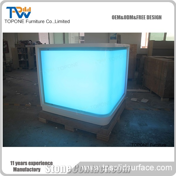Factory Price Commercial Led Translucent Bar Counter Tops, Interior Stone Commercial Quartz Stone Restaurant Bar Countertop Commercial Oem Furniture