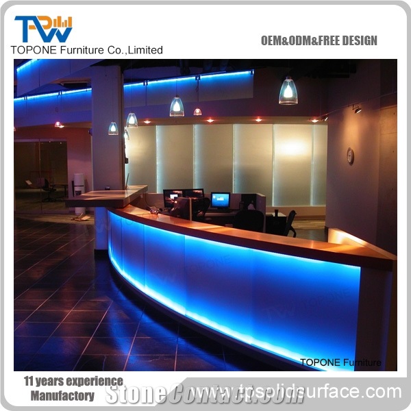 High Quality Illuminated Led Artificial Stone Commercial Bar Counter