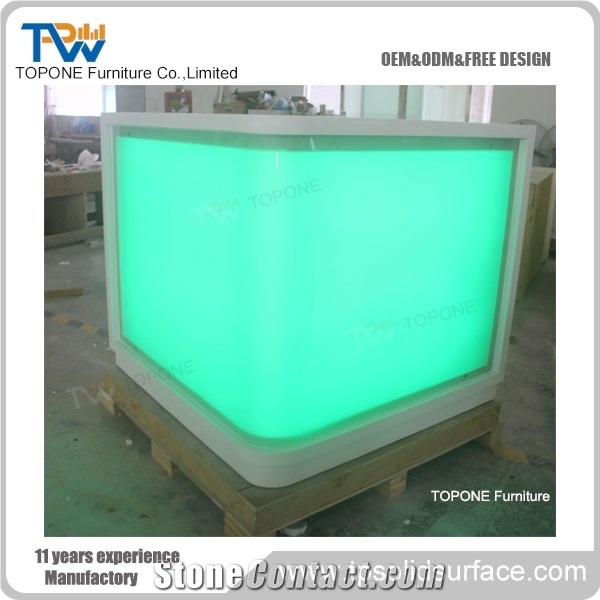 Led Bar Counter Hot Sell Amazing Led Interior Design Artificial Marble Stone Furniture Bar Counter