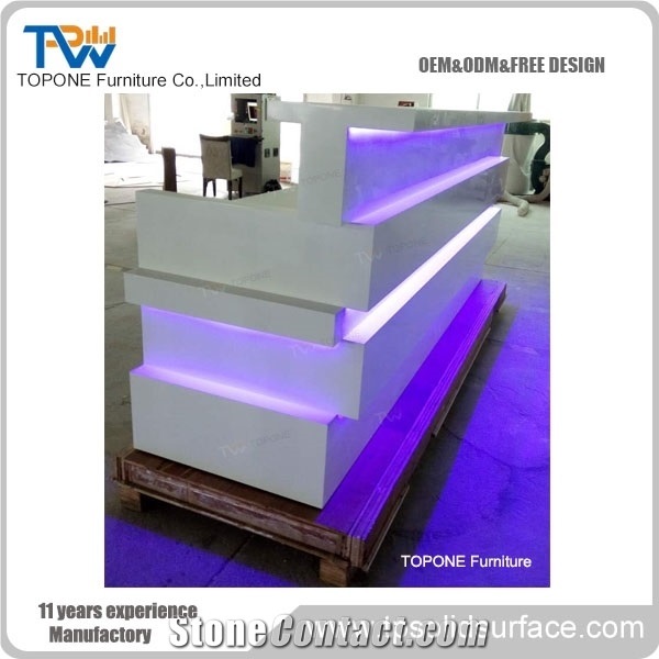 Led Bar Counter Hot Sell Amazing Led Interior Design Artificial Marble Stone Furniture Bar Counter