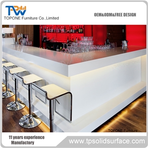 New Diamond Design Bar Counter Tops High Gloss Acrylic Solid Surface Bar for Restaurant Furniture