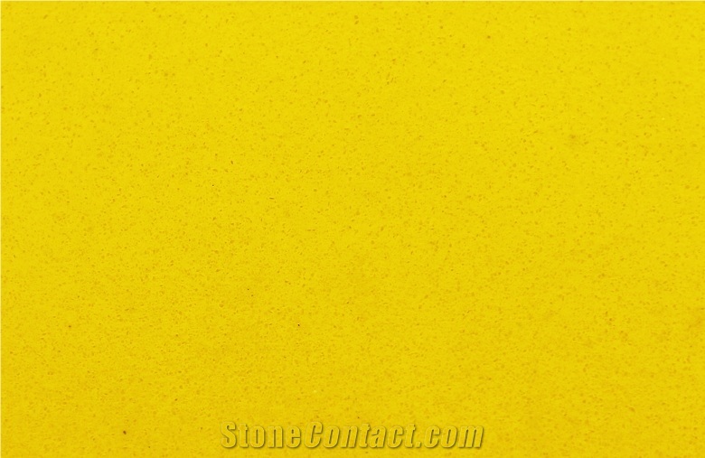 Good Quality Pure Yellow Color Quartz Stone Slabs