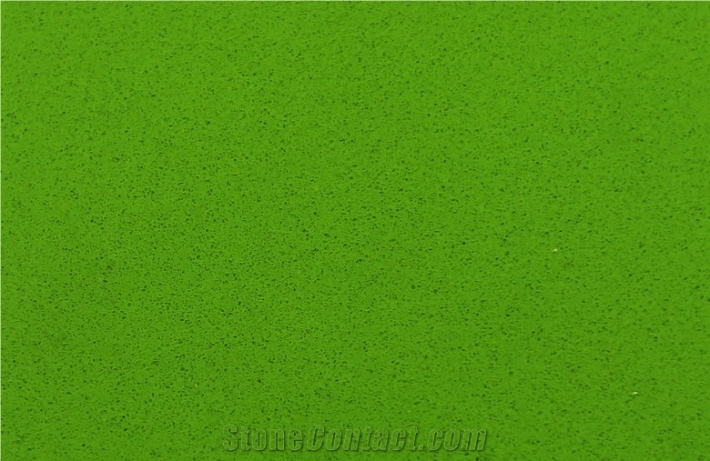 Pure Green Color Engineered Stone Slabs on Special Promotion