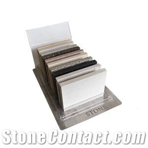 Metal Table Top Rack for Quartz, Marble, Granite Samples Countertop Stone Display in Metal Structure