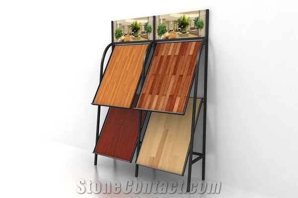 Waterfall Metal Displays for Marble Granite Tile Hardwood Quartz and Other Stone Displays in Showroom and Exhibition