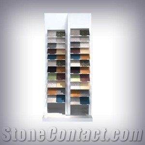 Waterfall Quartz Tower Metal Displays for Marble Granite Slab Tile Ceramic Mosaic Portable Case for Stone Sample Stone Tool Display Rack Stands