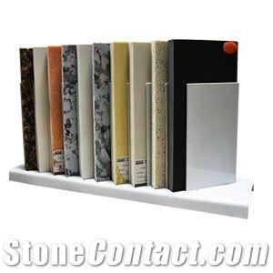 White Countertop Display Rack for Stone Samples and Tiles Samples Board Displays for Marble Granite Quartz