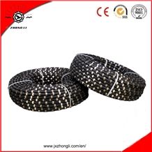 China Manufactuer 11.5mm 11.0mm 10.5mmrubberized Diamond Wire Saw for Granite Quarry,Diamond Wire Rope for Granite Cutting