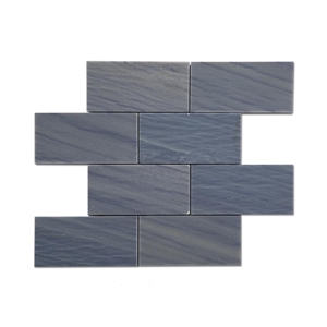 Azul Macaubas 3 X 6 Brick Tiles Mosaic for Wall and Floor , Azul Imperial Quartzite Subway Mosaic Tile
