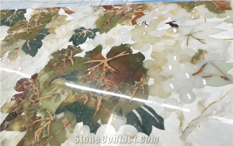 White Jade Blue Color China Marble Waterjet, Blue and White Marble, China Changbai White Jade Blue Dragon Veins Marble ,Blue Fantasy Pattern with Multicolor