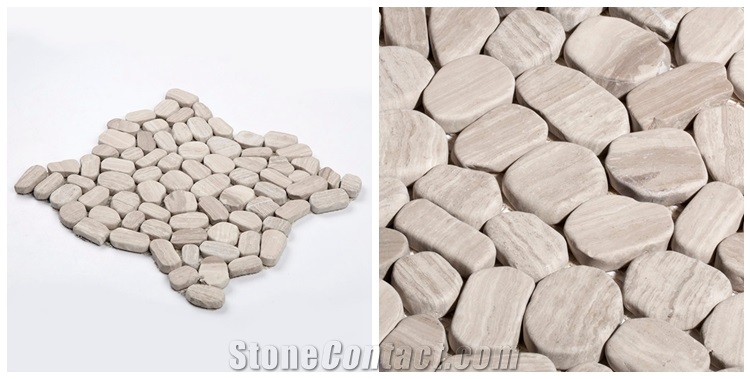 White Marble Pebble Stone Mosaic,Natural Mosaic Wall Tiles ,Athen Grey Pebble Design