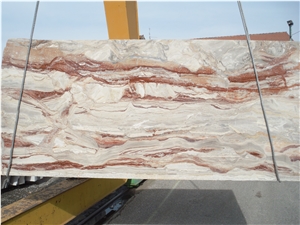 Arabescato Orobico Rosso, Red Marble Slabs and Tiles