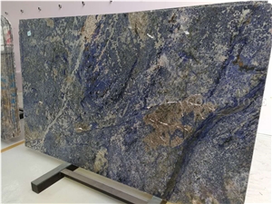 Azul Bahia Granite Polished Slab Tiles,Machine Cutting Brazil Blue Panel for Wall Cladding,Floor Covering French Pattern Skirting